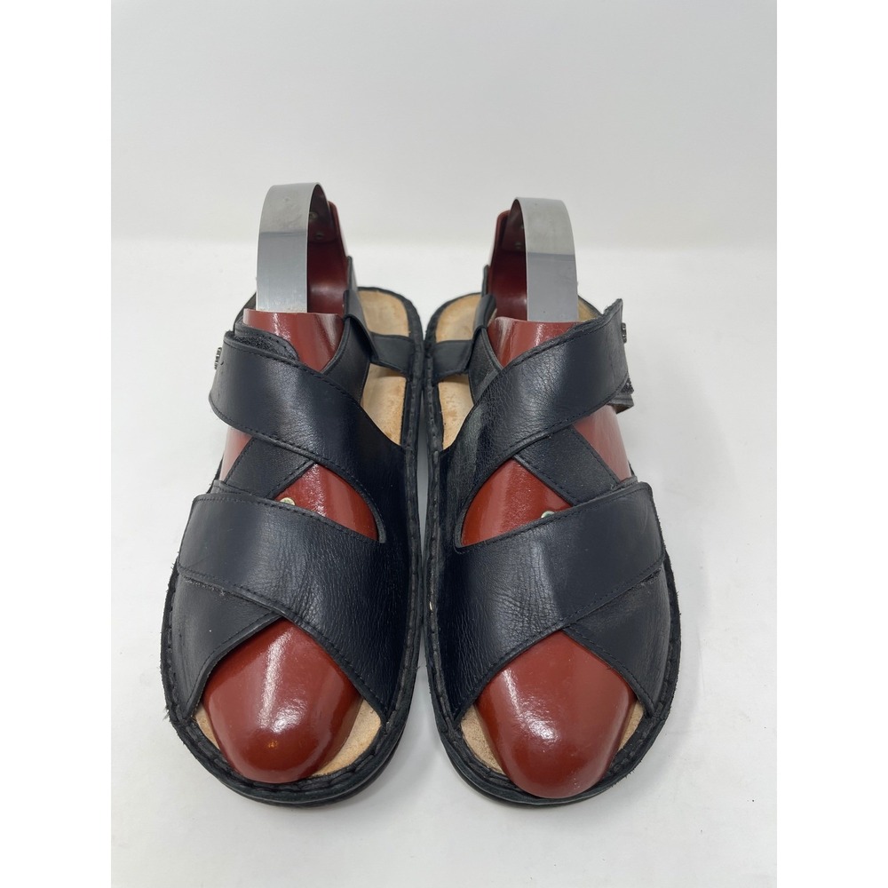 Finn Comfort Sandals Womens 39 Black‎ Excellent Leather Comfort Wedge Germany